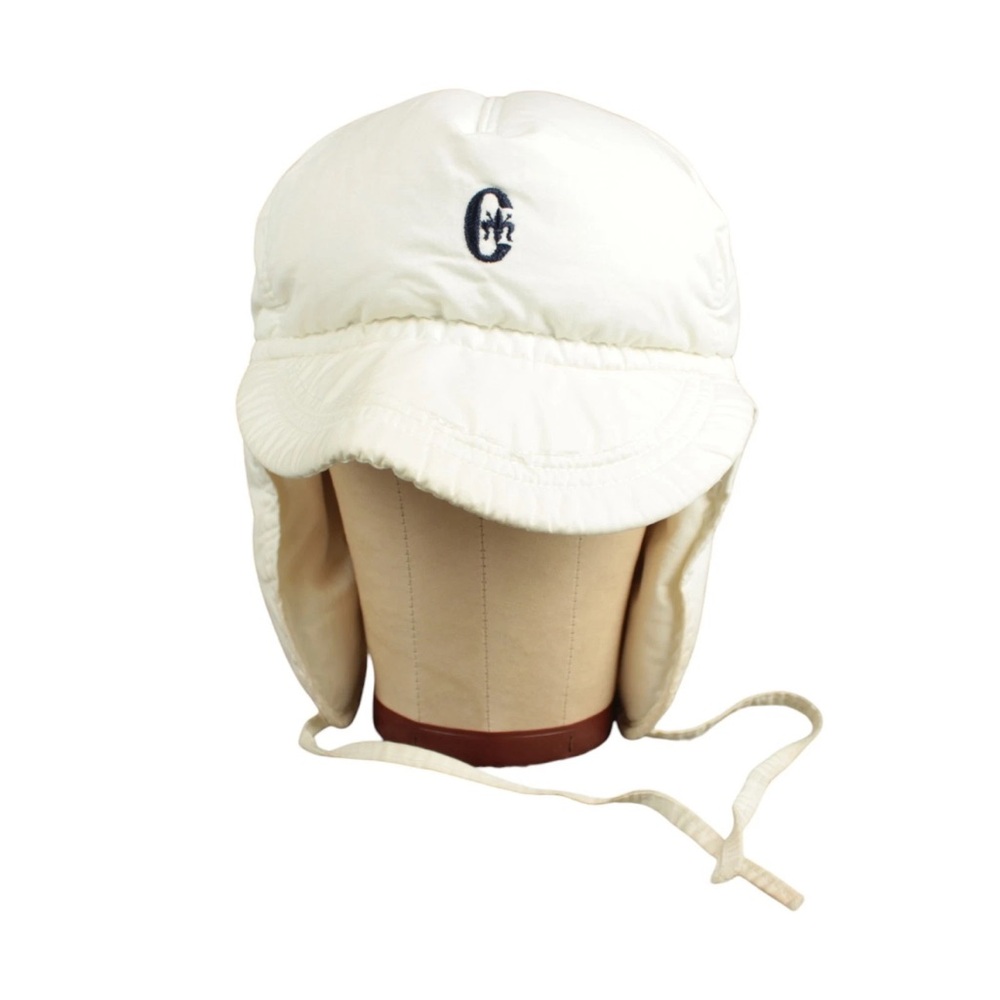 VTG Conte Of Florence Trapper Hat Cap Size 60  White Puffer Ear Flap Winter Snow